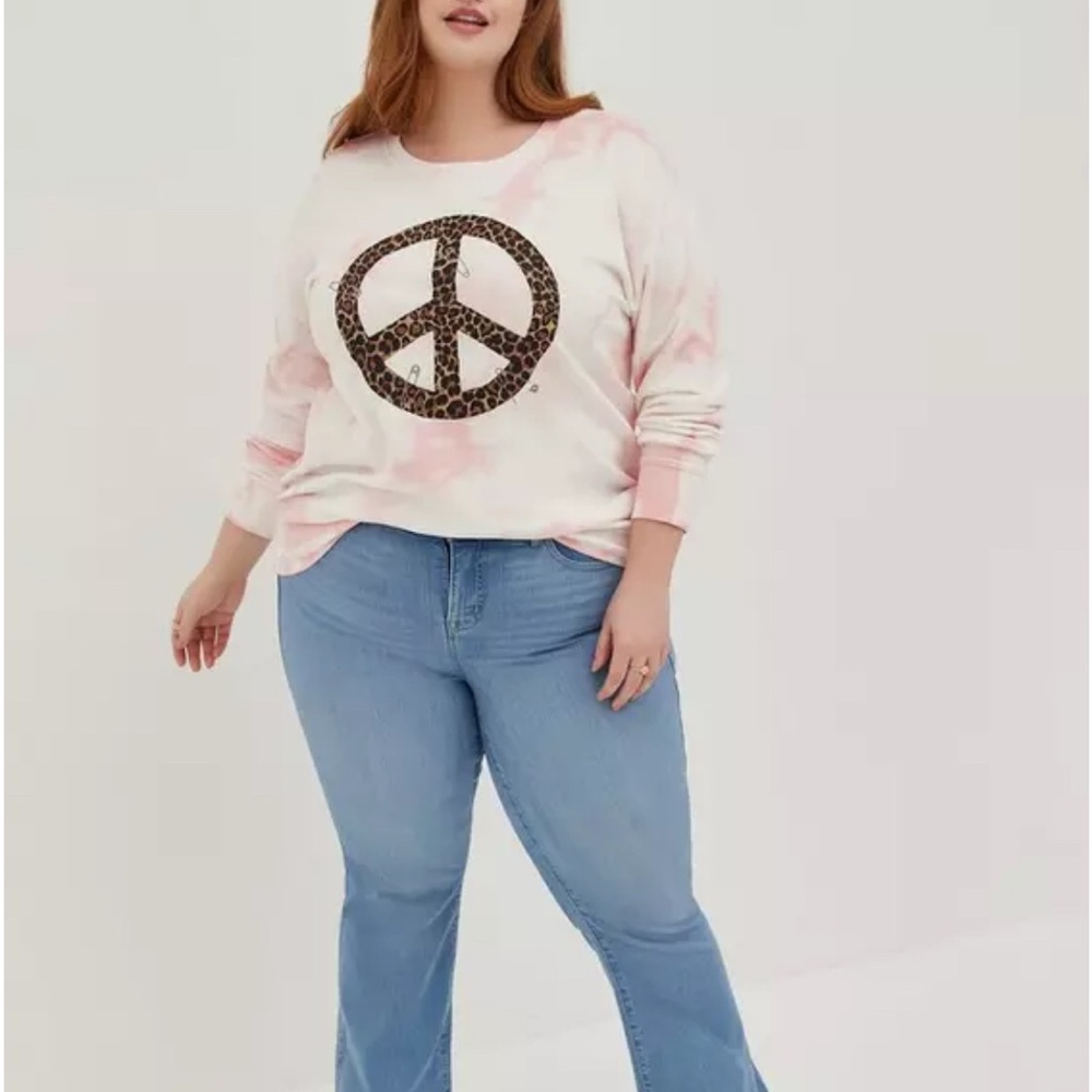 Torrid Pink and White Hoodie Sweatshirt